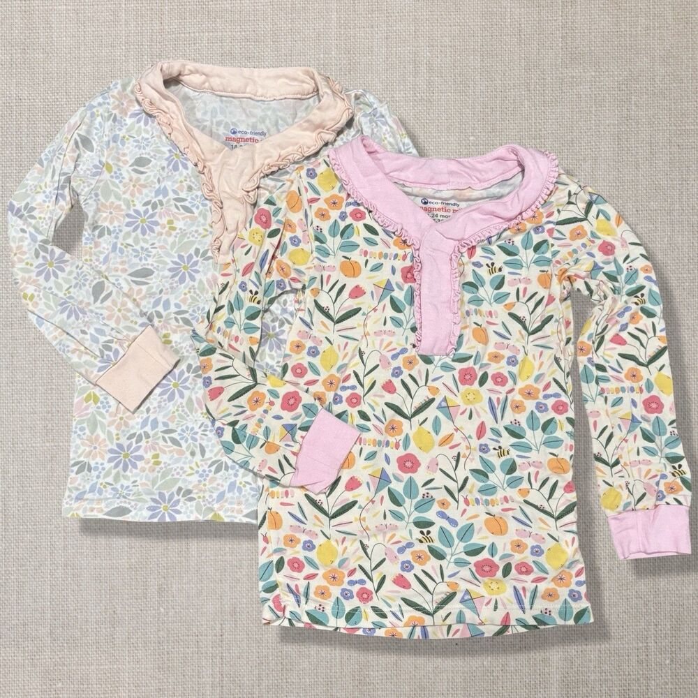 Magnetic Me Toddler Lounge Tops Set 18–24M Floral Cottagecore Modal